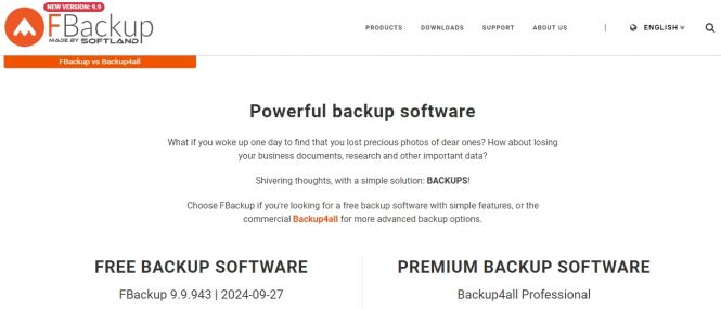 FBackup, data backup solution for Windows