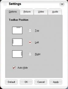 preview window · properties window · settings window