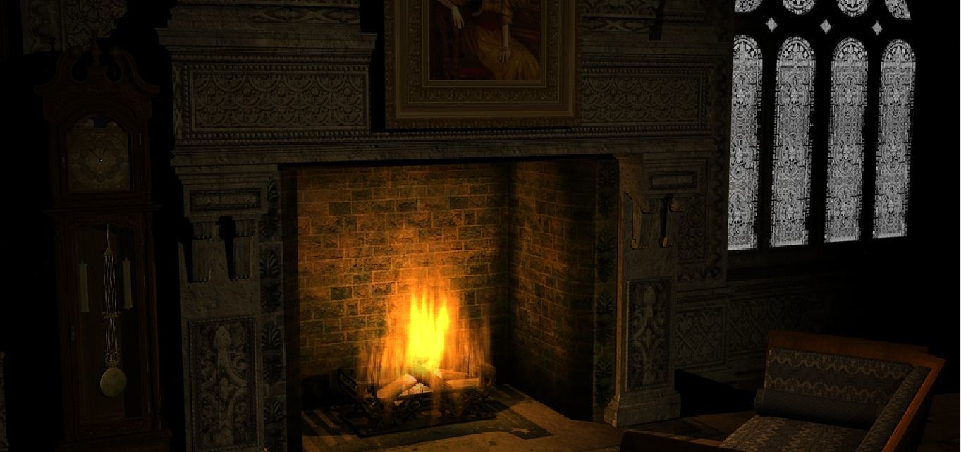 modern fireplace screensaver