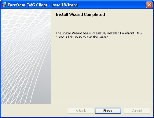 Forefront TMG Client 7.0 : Installing