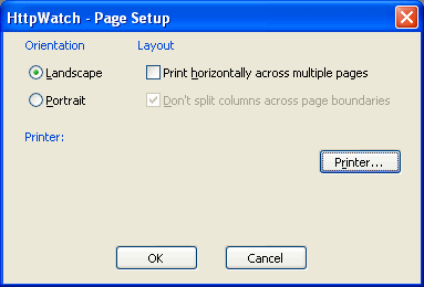 HttpWatch Basic 5.3 : Page setup