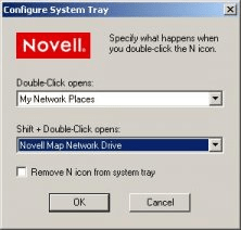 Client Config; Novell Client Config; System Tray Config