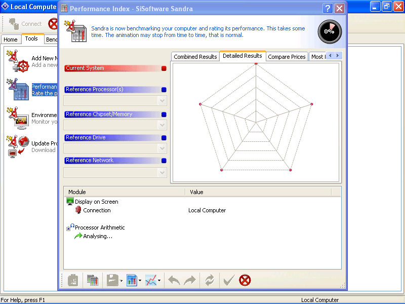 Hardware; Performance Index; Main Menu