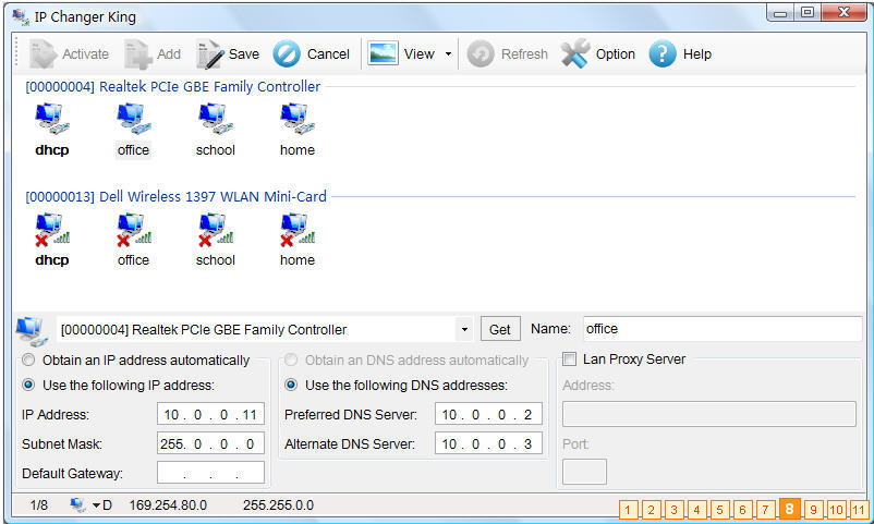 IP Changer King 1.0 : Main window