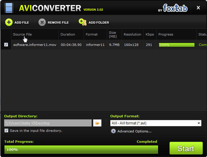 foxtab avi converter 3 0 main window screenshots for foxtab avi ...