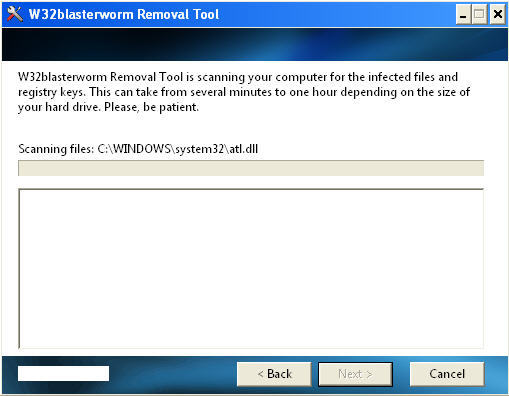 manually remove w32 blaster worm windows xp