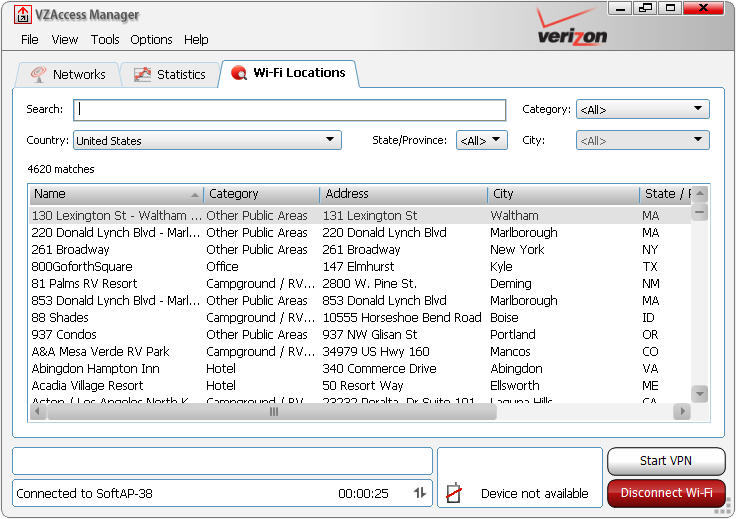 VZAccess Manager : Main window