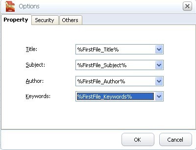 Kvisoft PDF Merger 1.5 : Options Window