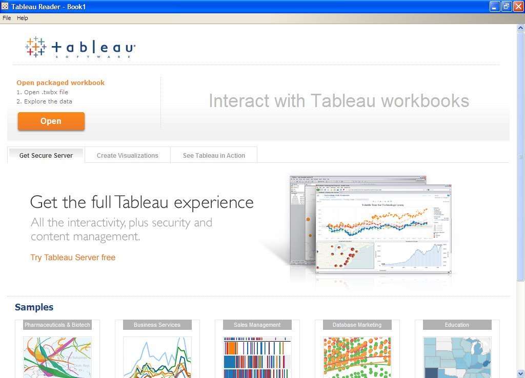 Tableau Reader Software Informer: Screenshots
