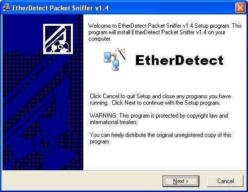 EtherDetect Packet Sniffer 1.4 : Installation