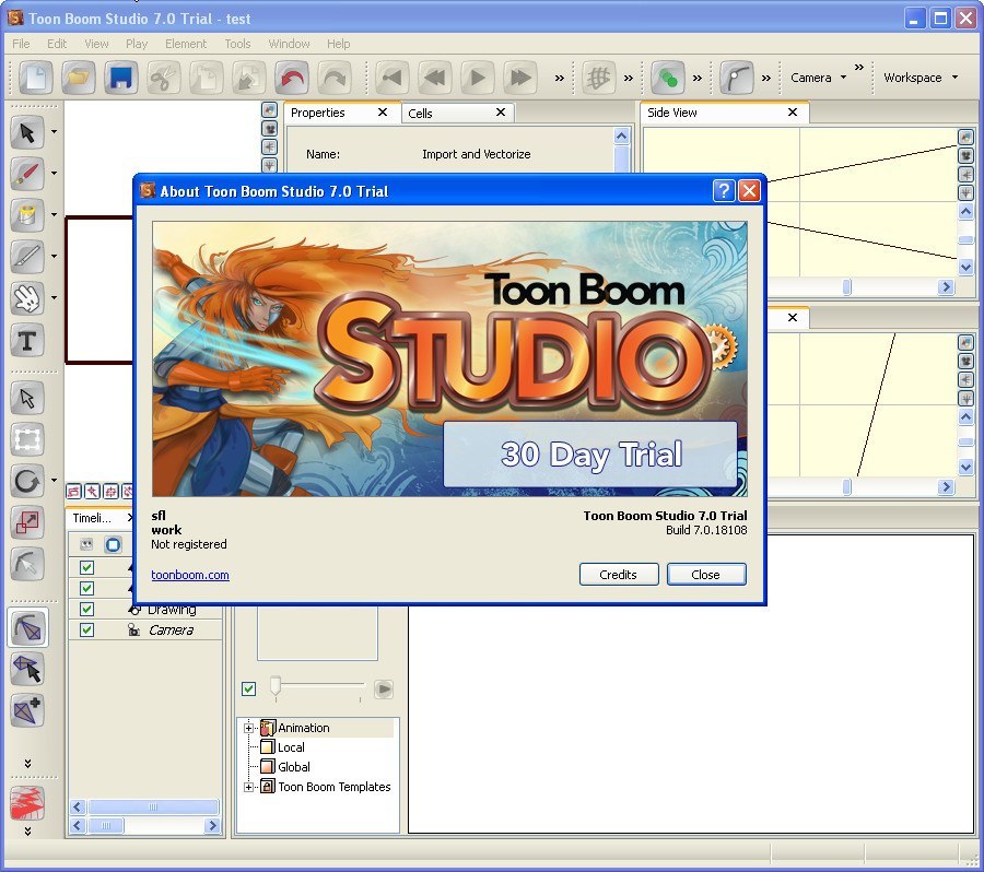 toon boom studio 8.1 interface