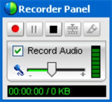 Selecting an Application to Record; WebEx Recorder Panel; WebEx Player Panel