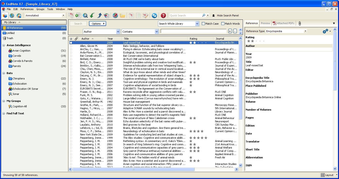 endnote referencing software