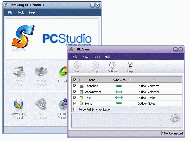 Samsung PC Studio Software Informer: Screenshots