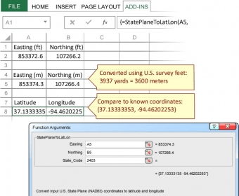 excel coordinate converter formulas