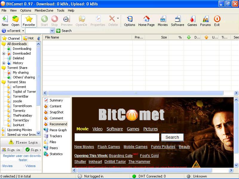 (bitcomet 1 1 main screen screenshots for bitcomet 1 1). bitcomet review