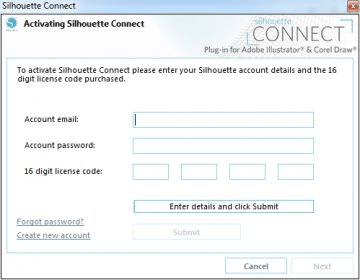 silhouette connect license code