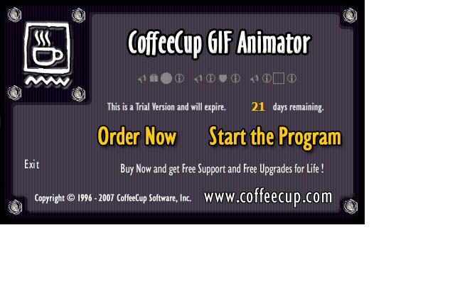 CoffeeCup GIF Animator 6.1 : Open Menu