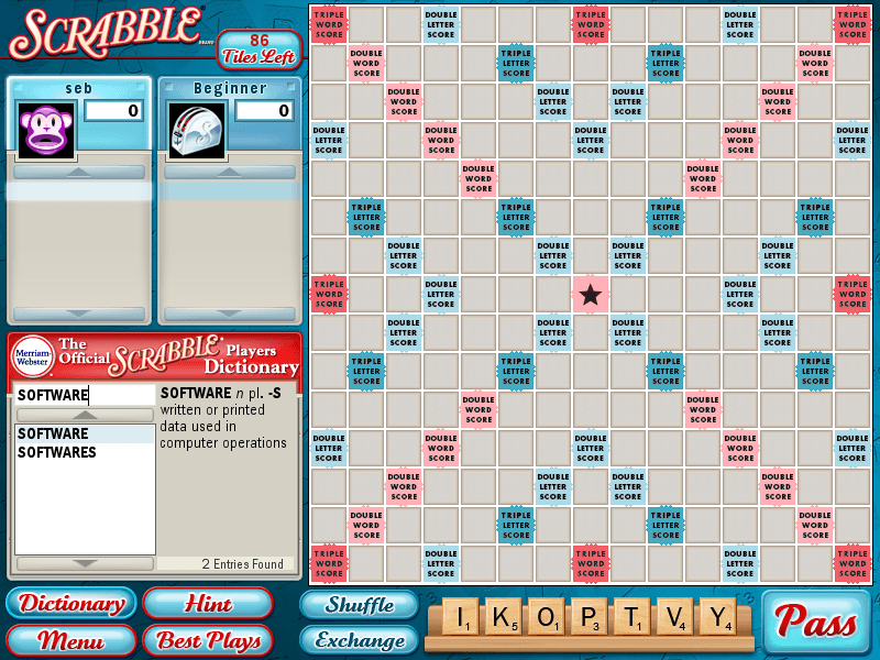 Javascript Scrabble Game Code