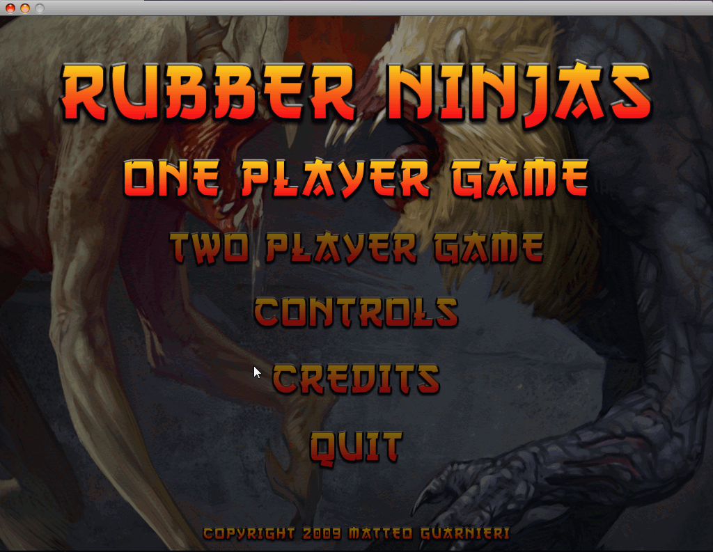 Rubber Ninjas Demo 1.0 : Game Menu