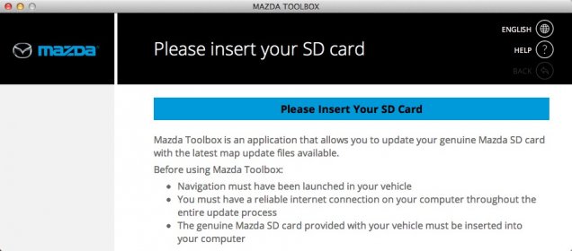 mazda toolbox not seeing sd card