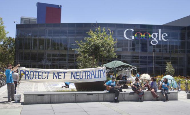 Protesters near the headquarters