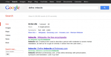 The Definition Search in Google