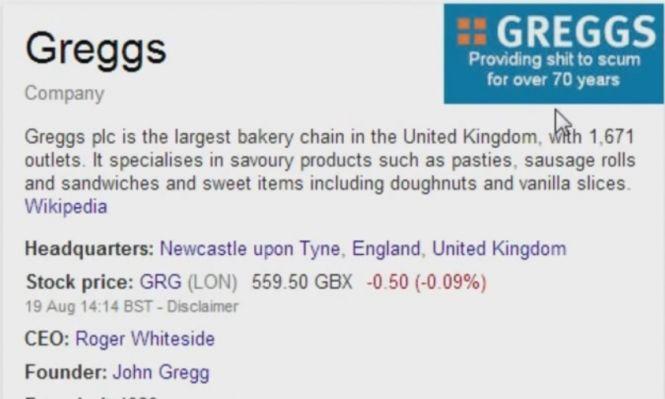 Greggs false logo