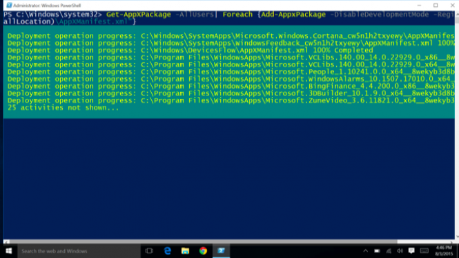 Reinstall default apps