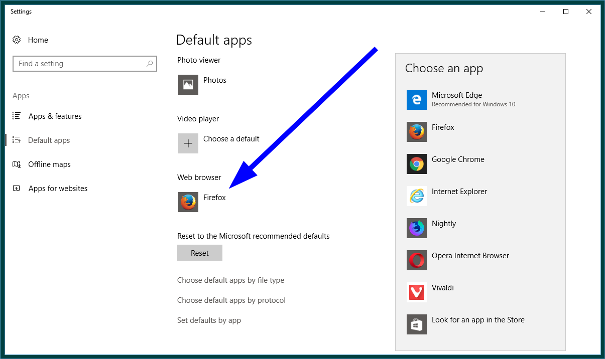 default apps перевод