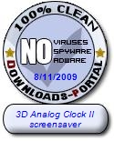 3D Analog Clock II screensaver Clean Award