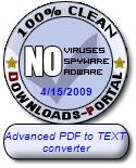 Advanced PDF to TEXT converter Clean Award