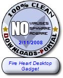 Fire Heart Desktop Gadget Clean Award