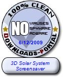 3D Solar System Screensaver Clean Award