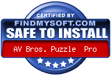 FindMySoft certifies that AV Bros. Puzzle Pro is SAFE TO INSTALL