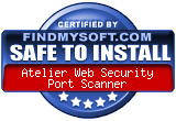 FindMySoft certifies that Atelier Web Security Port Scanner is SAFE TO INSTALL