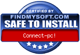 FindMySoft certifies that Connect-pc! is SAFE TO INSTALL