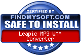 FindMySoft certifies that Leapic MP3 WMA Converter is SAFE TO INSTALL