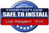 FindMySoft certifies that Loan Repayment Grid is SAFE TO INSTALL