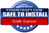 FindMySoft certifies that OleDb Express is SAFE TO INSTALL