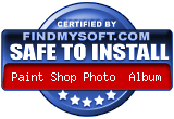 FindMySoft certifies that Paint Shop Photo Album is SAFE TO INSTALL