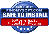 FindMySoft certifies that Software Audit Protection Program is SAFE TO INSTALL