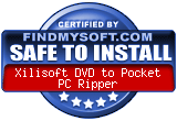 FindMySoft certifies that Xilisoft DVD to Pocket PC Ripper is SAFE TO INSTALL