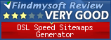 Findmysoft DSL Speed Sitemaps Generator Editor's Review Rating