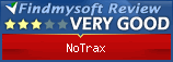 Findmysoft NoTrax Editor's Review Rating