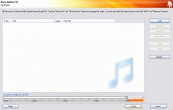 Create audio CD window