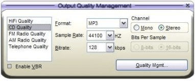Output quality management