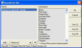 Sound Font List Window