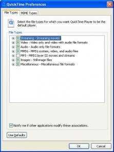 QuickTime Preferences