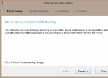 Install an application with tracing